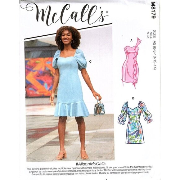 McCall's M8179 Misses 6 to 14 Princess Seam Dress UNCUT Sewing Pattern - Picture 1 of 2